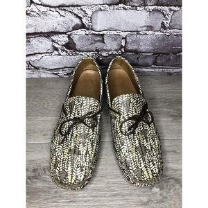 Tod’s Camouflage Beige Lace Up Moccasin Loafers Boat Shoes Men Sz 8.5M US/42EU